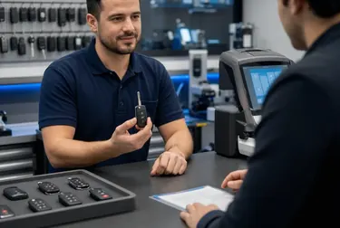Chaveiro fabricando uma chave codificada em Itapipoca.